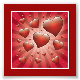 FVHWRV REDS RAYS HEARTS LOVE FRIENDSHIP FLIRTING FOTO AFDRUK