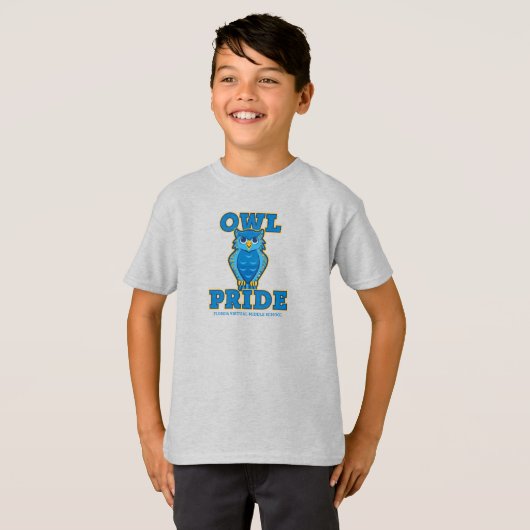 FVMS Uil Pride, Ash/Jeugd T-shirt (Voorkant volledig)