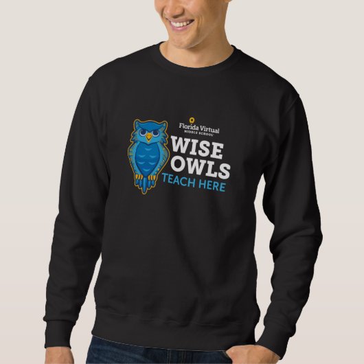 FVMS Wijze Uilen Leren Hier Mannen Basic Trui (Voorkant)