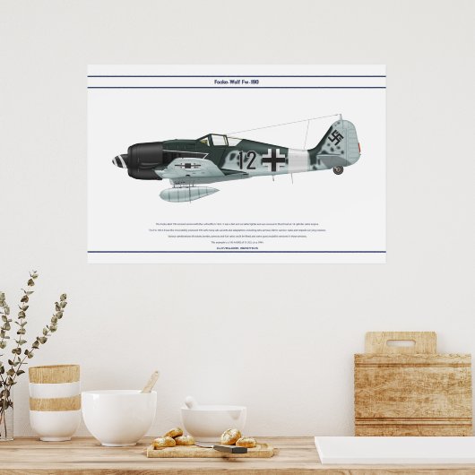 Fw-190 A-8 JG3 1 Poster (Keuken)
