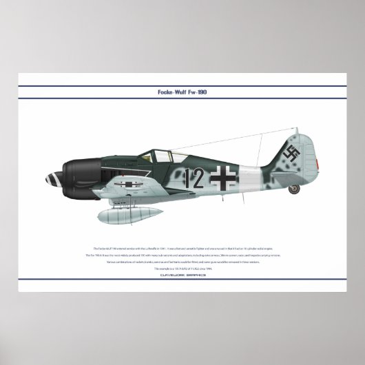 Fw-190 A-8 JG3 1 Poster (Voorkant)