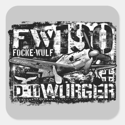 FW 190 D-11 VIERKANTE STICKER (Voorkant)