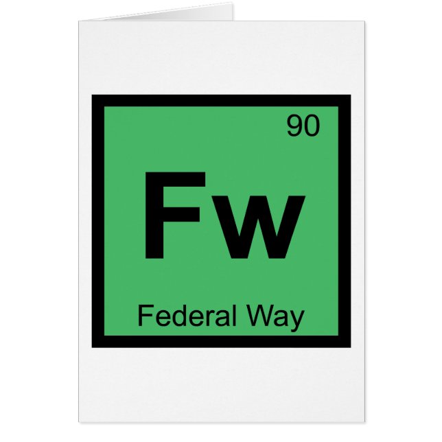 Fw - Federal Way Washington Chemisch symbool (Voorkant)