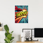 FWOOSH! Comic Style Pop Art Explosion Poster (Thuiskantoor)