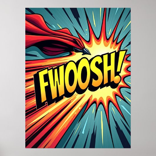 FWOOSH! Comic Style Pop Art Explosion Poster (Voorkant)