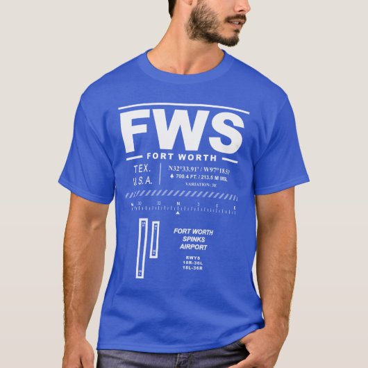 FWS Fort Worth Spinks Airport T-shirt (Voorkant)