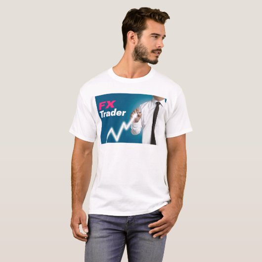 FX-handelaar trekt marktprijs op touchscreen T-shirt (Voorkant volledig)