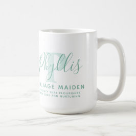 Fyllis naam betekenis en P monogram groene tekst Koffiemok