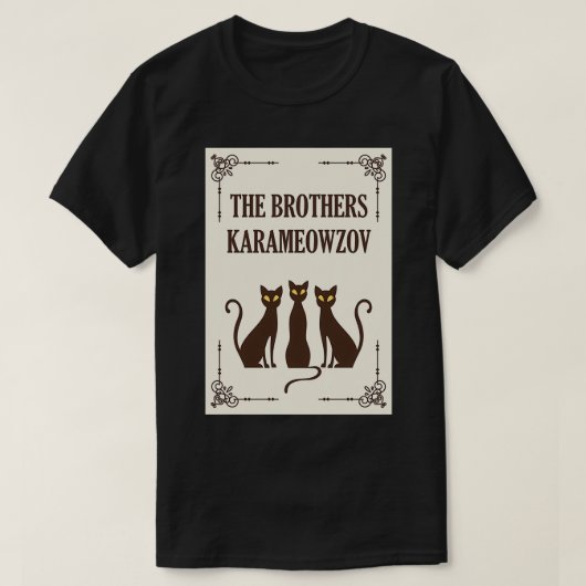 Fyodor Dostoevsky Cat Parody T-shirt (Design voorkant)