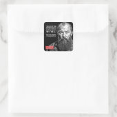 Fyodor Dostoevsky - tea fun quote Vierkante Sticker (Tas)