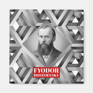 Fyodor Dostojevski - Geometrische elegante stijl Magneet