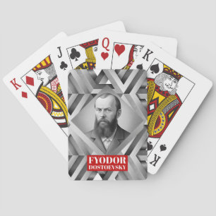 Fyodor Dostojevski - Geometrische elegante stijl Pokerkaarten