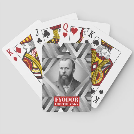 Fyodor Dostojevski - Geometrische elegante stijl Pokerkaarten (Achterkant)
