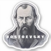 Fyodor Dostojevski Portret sticker cadeau (Voorkant)