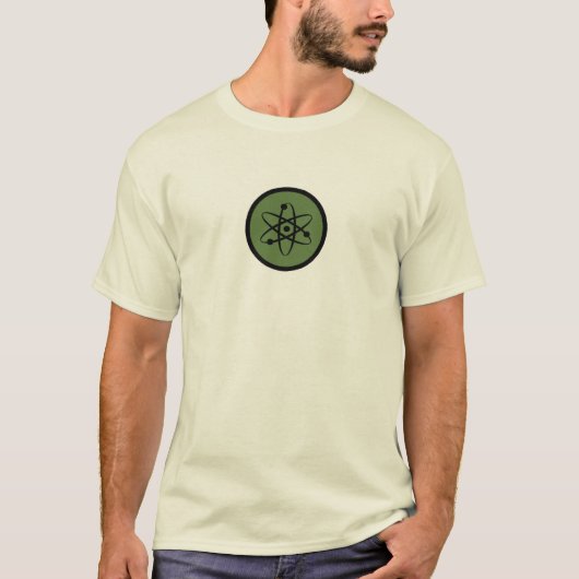 Fysica Atom T-shirt op lichte achtergrond (Voorkant)