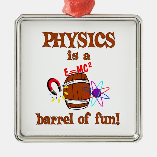 Fysica Barrel van Fun Metalen Ornament (Voorkant)