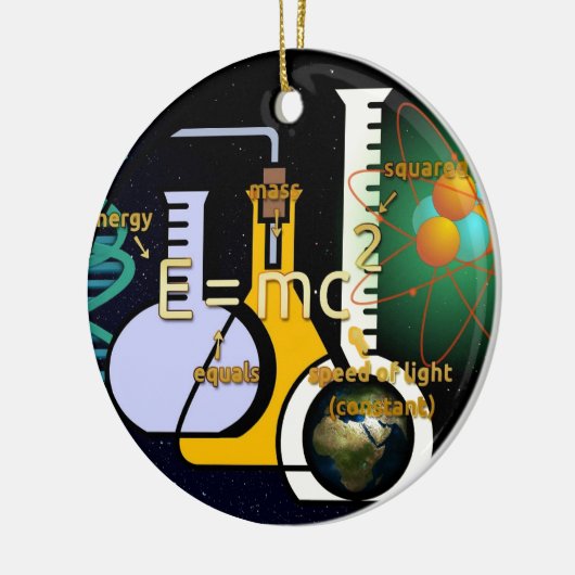 Fysica E=mc2 kleurrijk ontwerp Keramisch Ornament (Links)