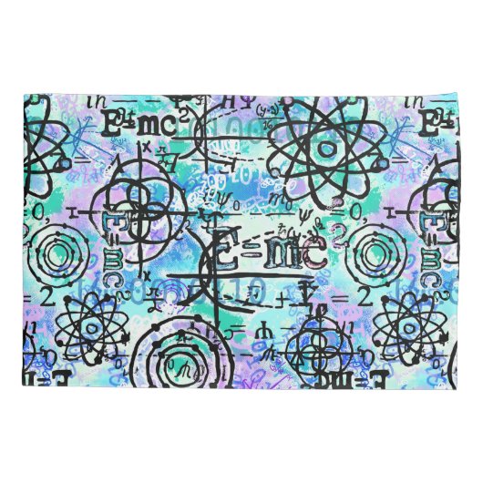 Fysica- en Wiskunde-symbolen, monogram geek Kussensloop (Achterkant)