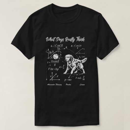 Fysica Hond Goud Retriever Wetenschap Nerd T-shirt (Design voorkant)