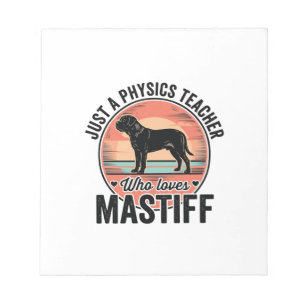Fysica Leraar Liefde Mastiff Vintage Hond Shirt_1 Notitieblok