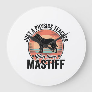 Fysica Leraar Loves Mastiff Vintage Hond Shirt_1 Grote Klok