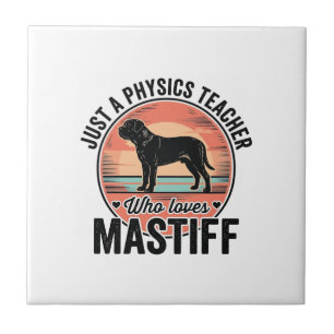 Fysica Leraar Loves Mastiff Vintage Hond Shirt_1 Tegeltje