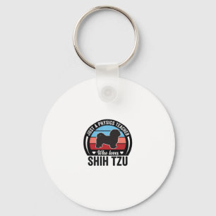 Fysica Leraar Shih Tzu Vintage Hond Shirt Ontwerp_ Sleutelhanger