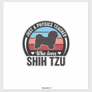 Fysica Leraar Shih Tzu Vintage Hond Shirt Ontwerp_ Sticker