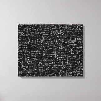 Fysica Vergelijkingen op zwart // Canvas Afdruk