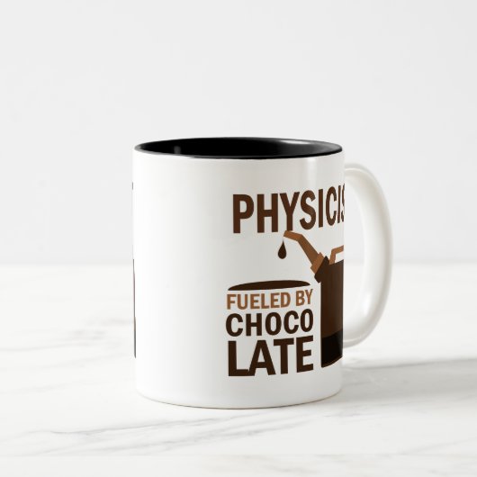 Fysicus (Funny) Gift Tweekleurige Koffiemok (Voorkant rechts)