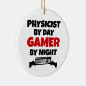 Fysicus van Day Gamer by Night Keramisch Ornament (Rechts)