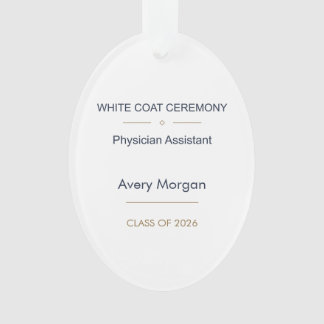 Fysiek assistent witte jas ceremonie ornament