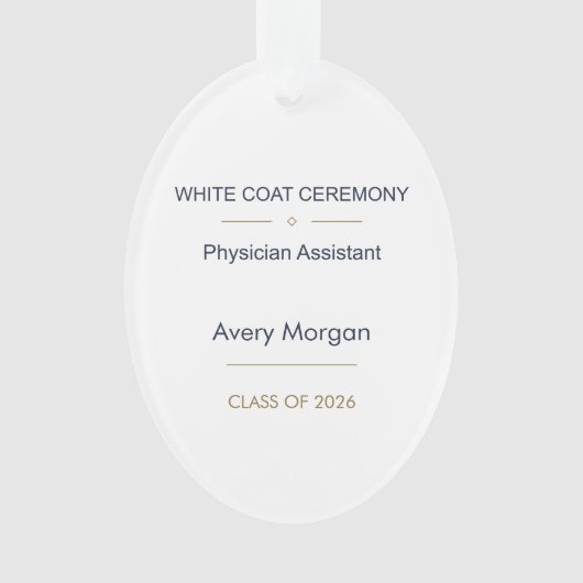 Fysiek assistent witte jas ceremonie ornament (voorkant)