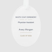 Fysiek assistent witte jas ceremonie ornament (achterkant)