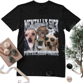Fysiek dikke grappige hondenmeme-bootleggrafiek t-shirt