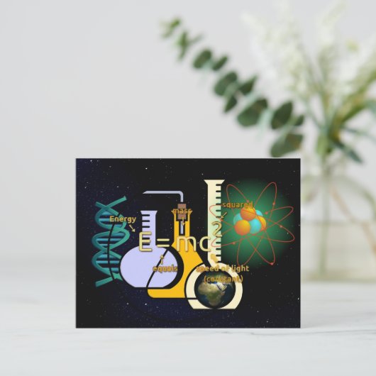 Fysiek E=mc2 kleurig ontwerp Briefkaart (Staand voorkant)