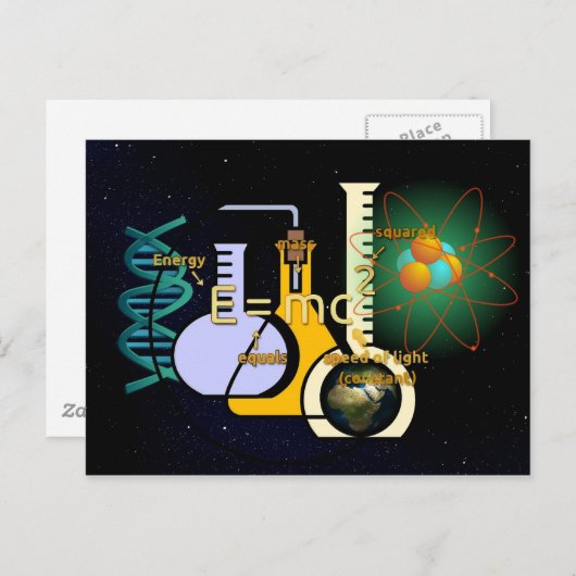 Fysiek E=mc2 kleurig ontwerp Briefkaart (Voorkant / Achterkant)