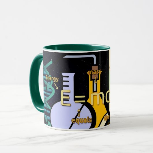 Fysiek E=mc2 kleurig ontwerp Mok (Voorkant links)