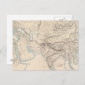 Fysiek Europa en Azië Briefkaart (Voorkant / Achterkant)