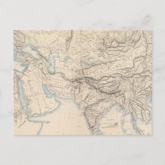 Fysiek Europa en Azië Briefkaart (Voorkant)