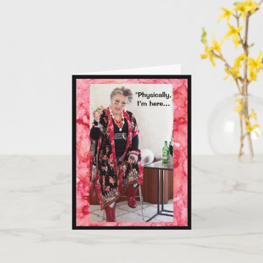 Fysiek hier, maar mentaal daar Wenskaart Kaart (Gele Bloem)