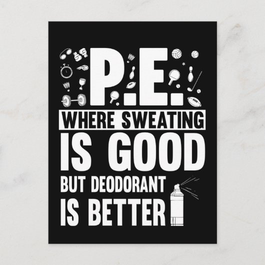 Fysiek onderwijs PE Teacher Joke Briefkaart (Voorkant)