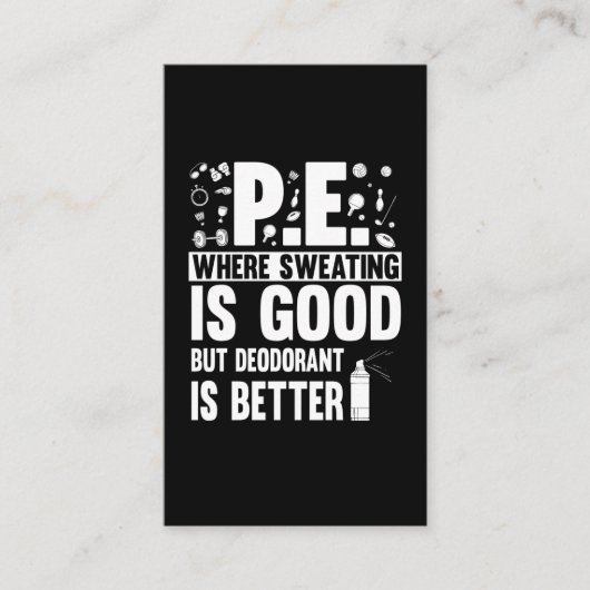 Fysiek onderwijs PE Teacher Joke Visitekaartje (Voorkant)