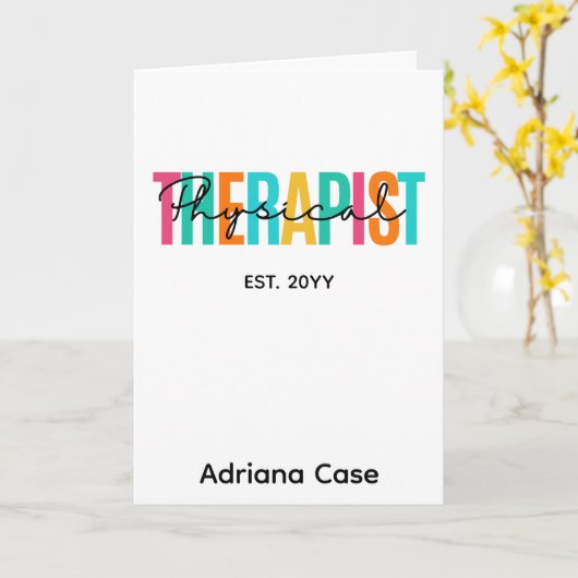 Fysiek Therapistisch Afstuderen Kaart (Gele Bloem)