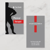 Fysiek Therapistisch rood grijs Visitekaartje (Voorkant / Achterkant)