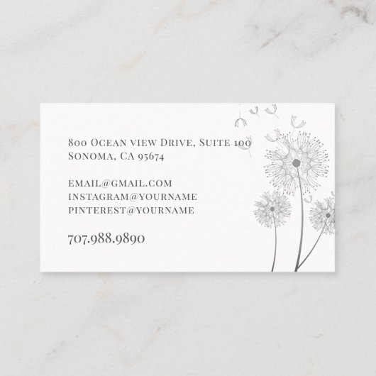 Fysiek Therapistisch Visitekaartje (Achterkant)