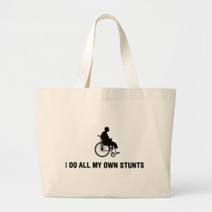 Fysiek uitgedaagd grote tote bag