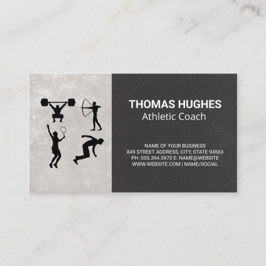 Fysieke activiteiten | Atletiekcoach  Visitekaartje (Voorkant)
