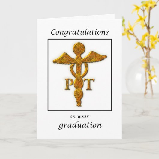 Fysieke behandeling Afstuderen gefeliciteerd Kaart (Gele Bloem)
