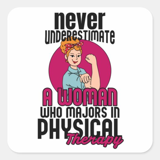 Fysieke behandeling bij vrouwen vierkante sticker (Voorkant)